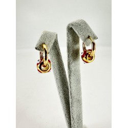 Gold Kırmızı Nazar Boncuklu Küpe